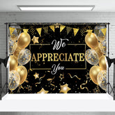 Golden Luftballons Stern Bänder Ruhestand Hintergrund